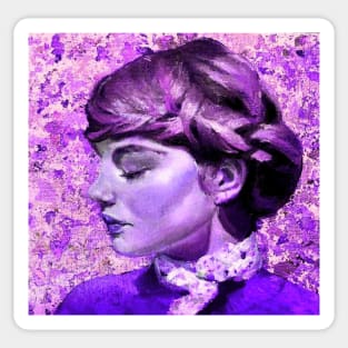 Movie star vintage violet print lady Sticker